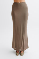 Bruna Slinky Fishtail Maxi Skirt - Coco